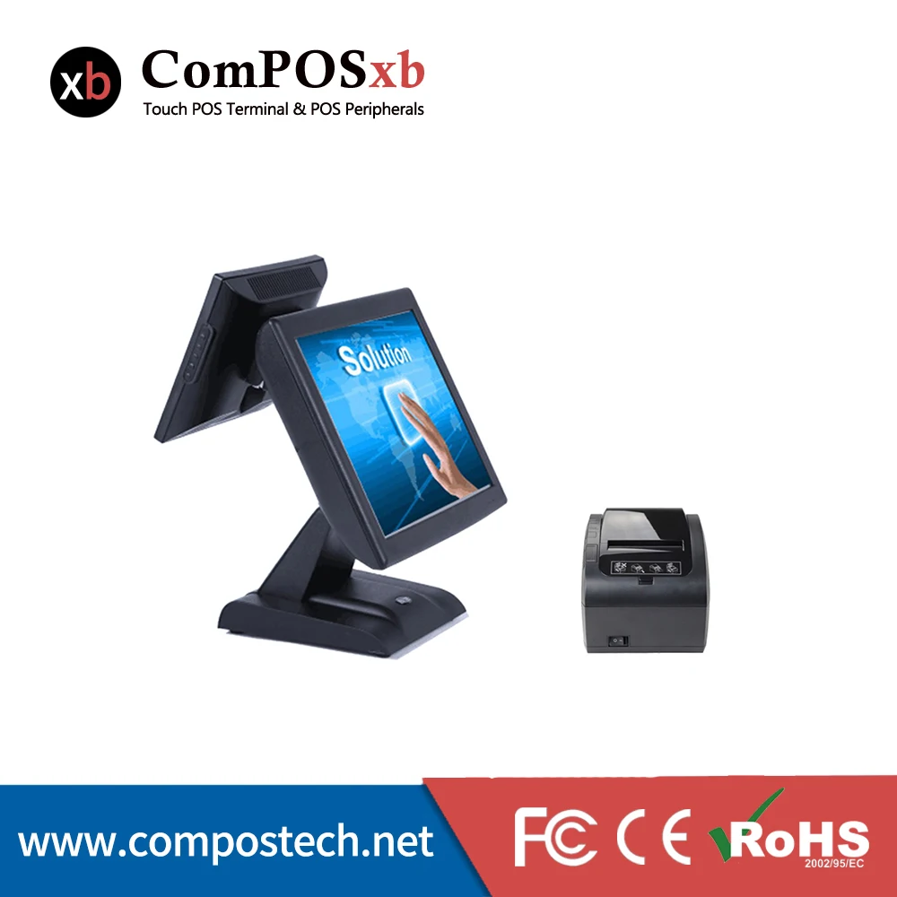 Прямая продажа с завода 15-дюймовый двухэкранный киоск для кассового аппарата