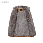 Новинка 2021, мужские кожаные куртки, Классическая мотоциклетная ковбойская куртка из искусственной кожи, мужское бархатное повседневное пальто, теплая брендовая одежда