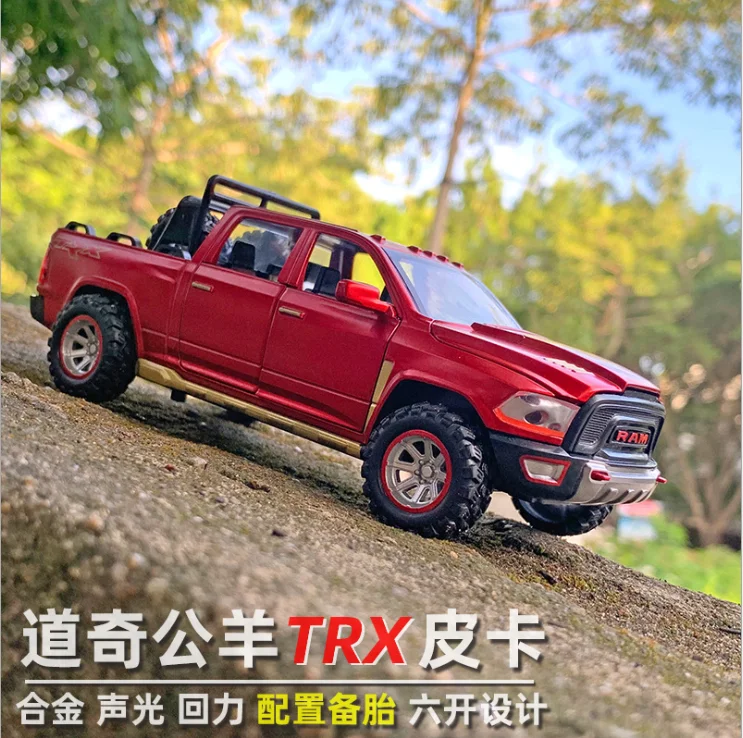 Модель грузовика-пикапа Dodge Ram имитация сплава 1: 32 с запасными шинами игрушка для