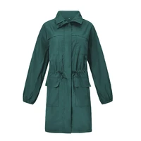 hooded windbreaker female leisure coat of cultivate ones morality waterproof coat and collect waist style