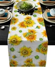 Скатерть в виде подсолнуха, настольная дорожка для свадебной вечеринки, цвета шампанского, столовая, ресторан, домашняя скатерть
