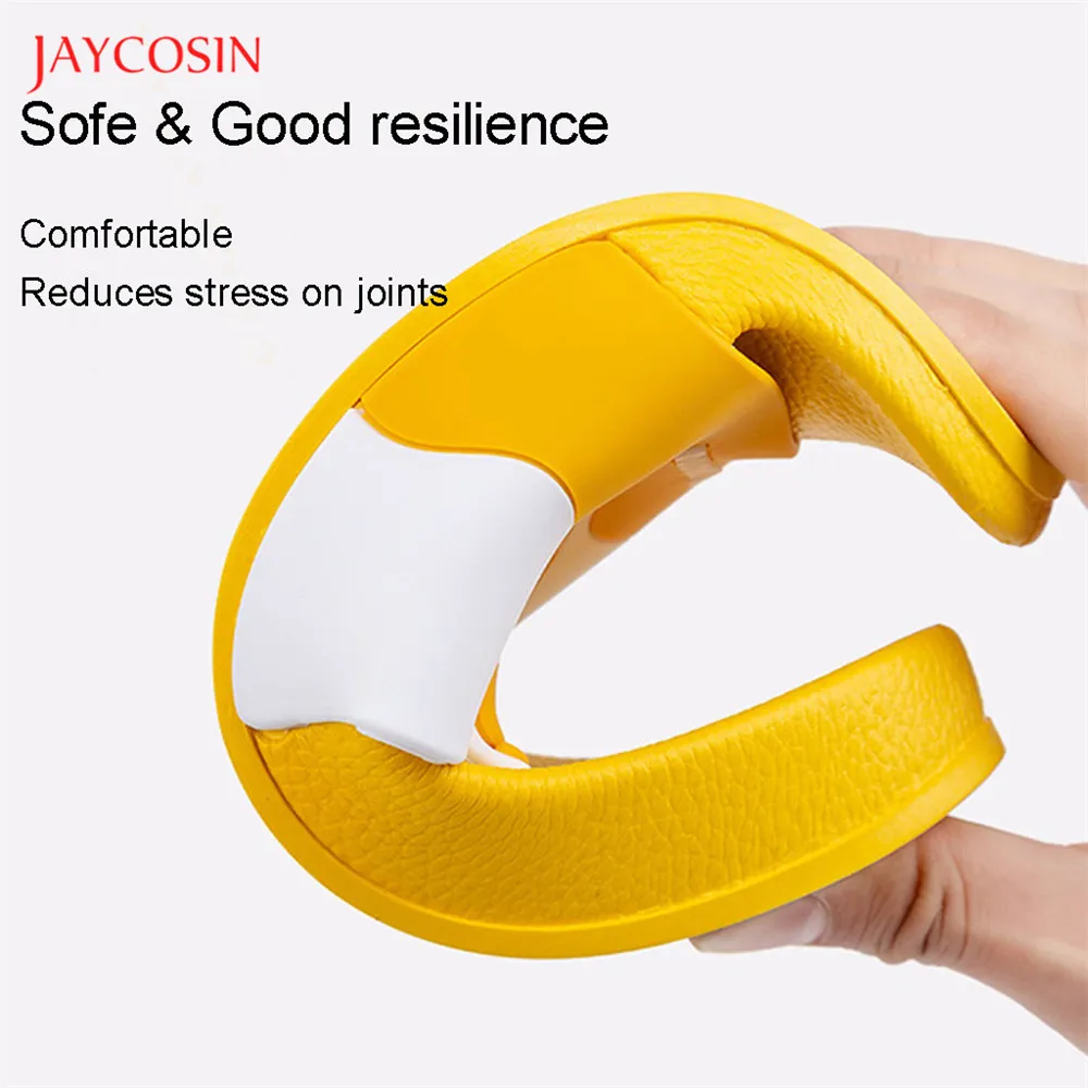 Сланцы Jaycosin женские летние шлепанцы с мультяшным принтом бананы мягкая Уличная