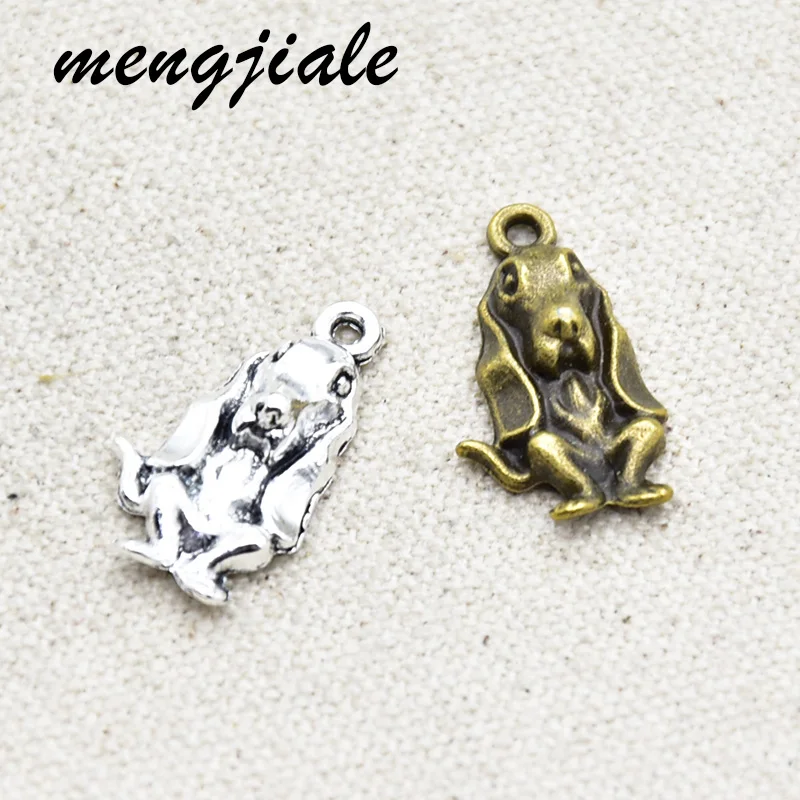 

12pcs Wholesale Two Color Labrador Charms Zinc Alloy Metal Dog Pendants For DIY Handmade Jewelry Accessories Making 25*14mm