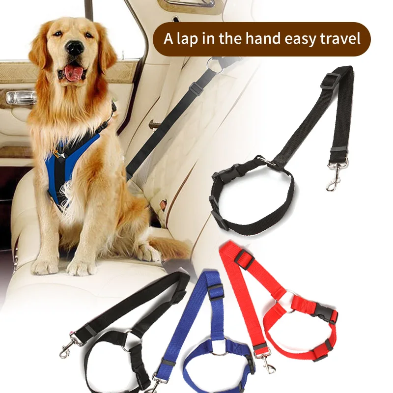 Нейлоновый тканевый ремень безопасности для животных регулируемый домашних