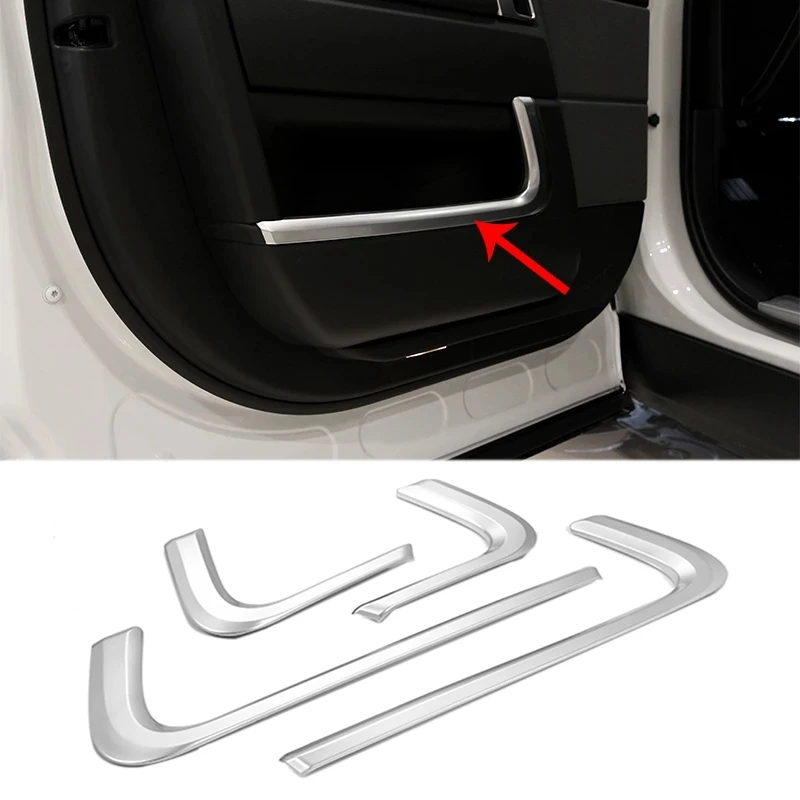 

4 Pcs Car Styling ABS Chrome Inner Door Decoration Strip Trim for Land Rover Range Rover Sport RR Sport 2014-2018