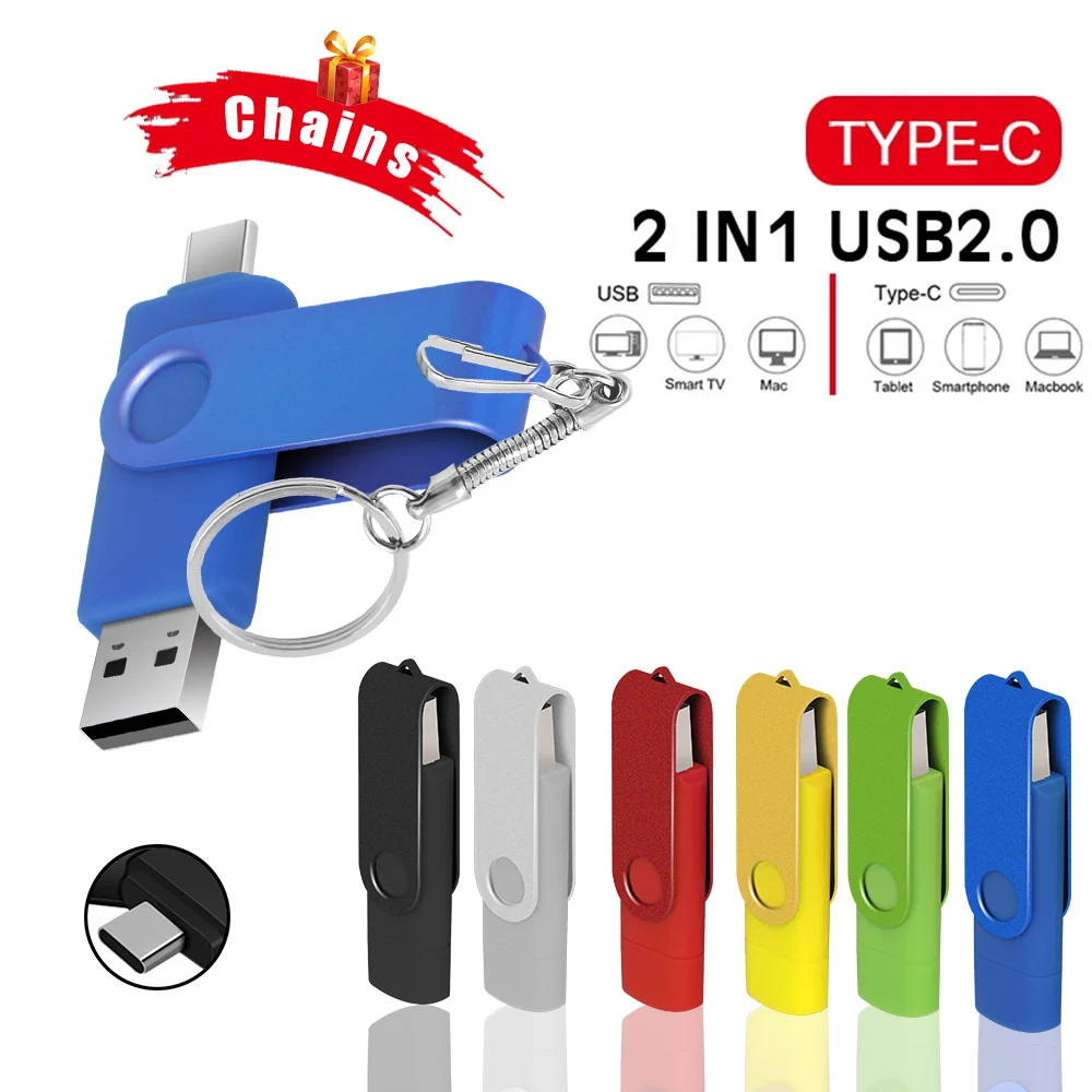 Многофункциональный ОТГ 2 в 1 type c USB флеш накопитель 128 ГБ cle usb 8/16/32/64 флэш для