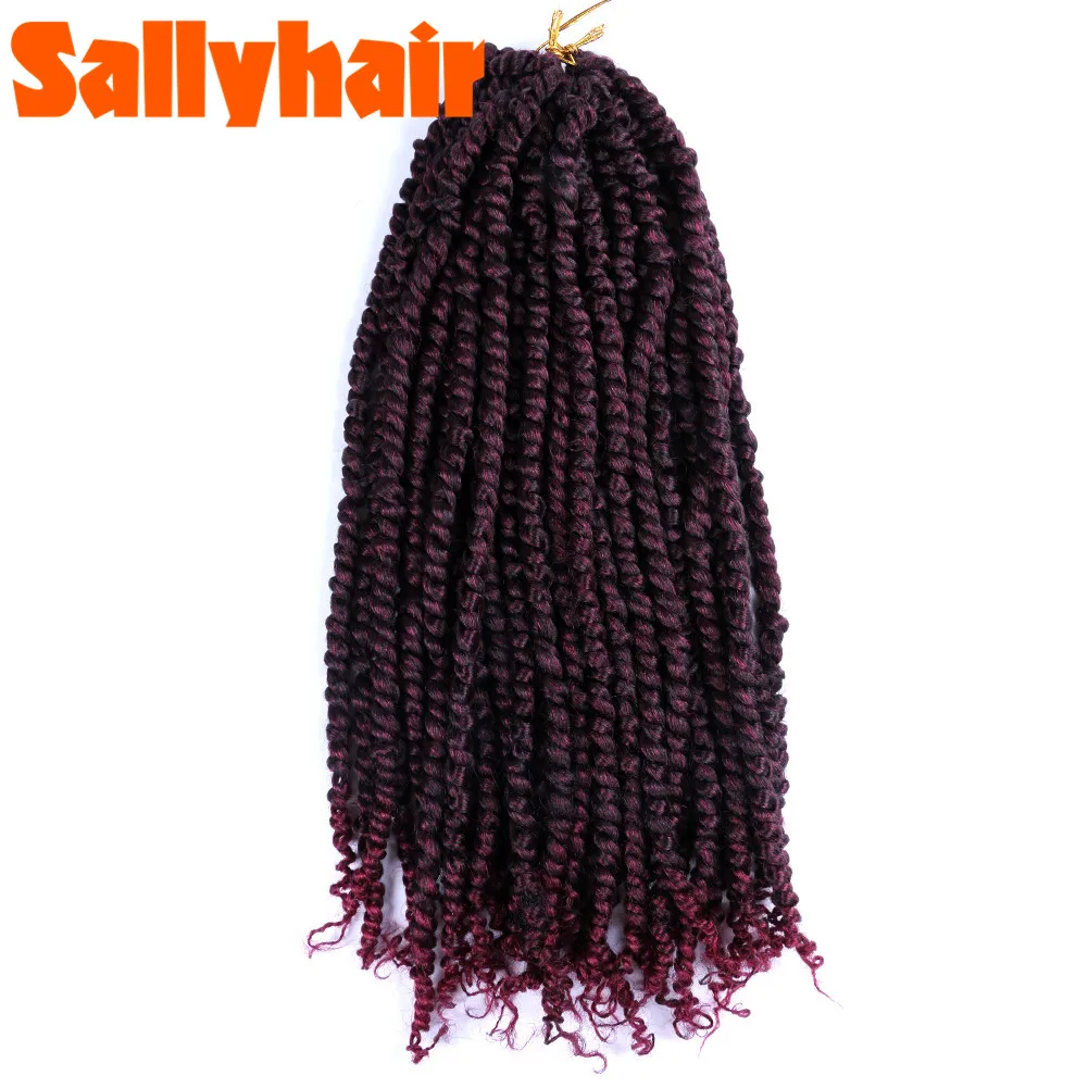 Sallyhair Bomb Passion Twist Fluffy Pre-Twist Crochet Braids Ombre Nubian Twists Synthetic Braiding Hair Extension For Women |