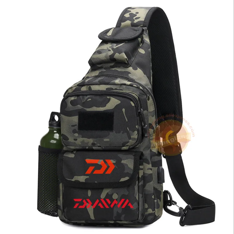 

New Tactical Camouflage Camera Pack Women Messenger Daiwa Fishing Bag Men Outdoor Sport Bags Waterproof Nylon Saddle Fishing Bag