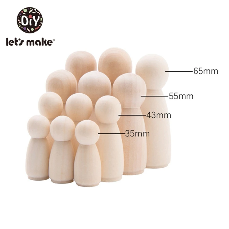 Деревянные колышки для кукол с рисунком необработанные фигурки товары