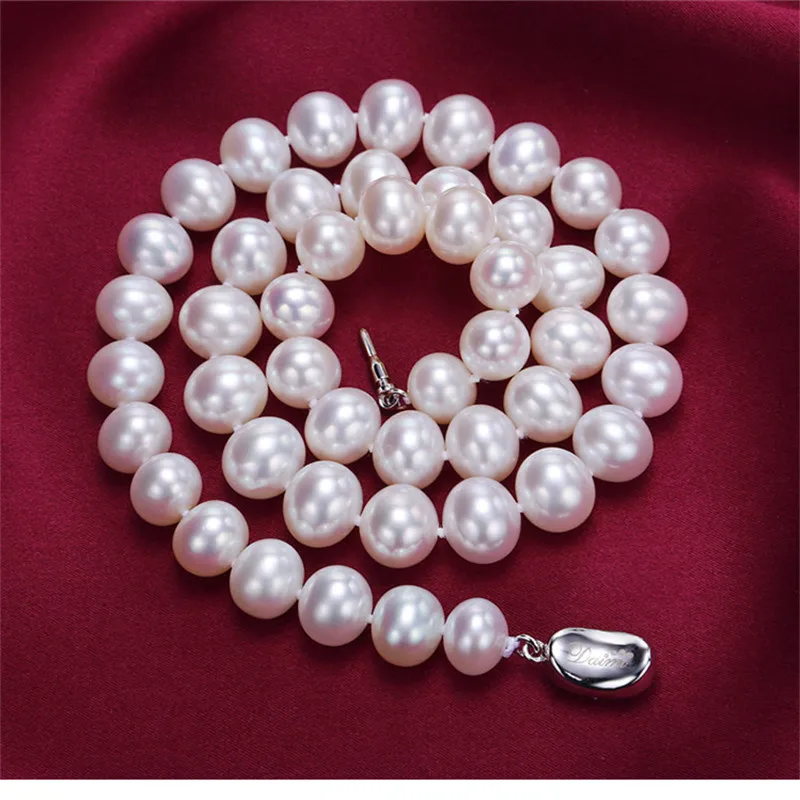 

new pearl necklace for women multilayer Natural pearl necklace 9-10mm strong light statement necklace Jewelry For Women