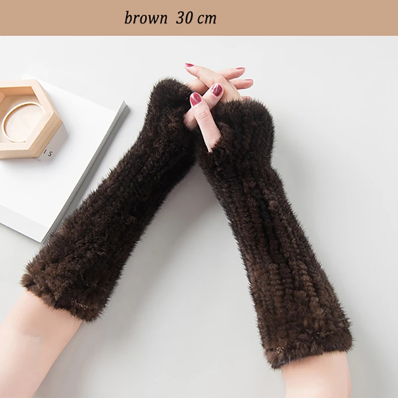 

YCFUR Winter Fingerless Gloves Women Thick Genuine Mink Fur Gloves Mittens for Women Super Elastic Quality Mink Mittens Female