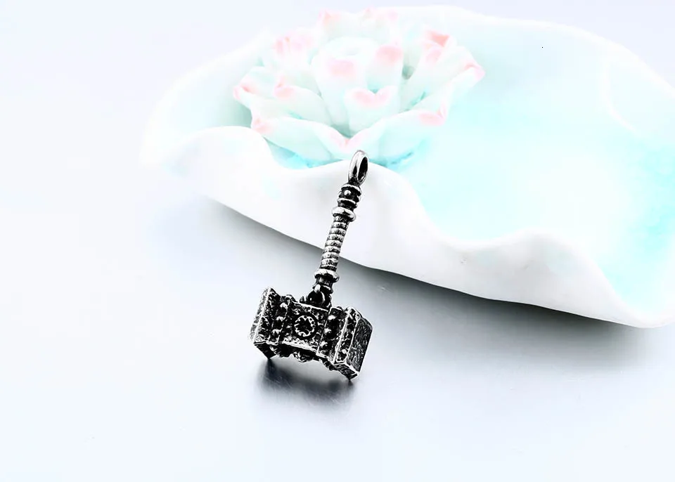 Нержавеющая сталь Тор ожерелье молоток Мстители Темный мир ожерелье Mjolnir кулон ожерелье мужчины Викинг Байкер ювелирные изделия bp8-366