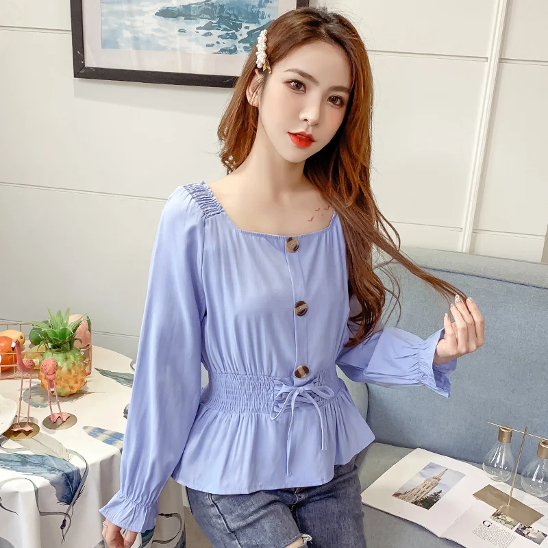 Элегантная туника Lucyever женская блузка модная весенняя рубашка с оборками