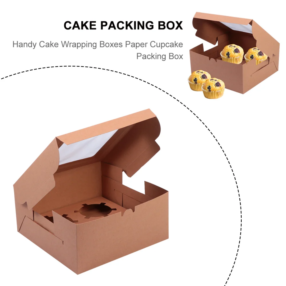 

12Pcs Handy Cake Wrapping Boxes Paper Cupcake Packing Box (White, 4 Grid)