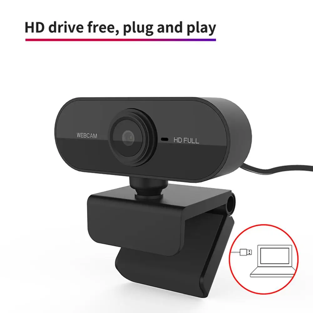 Горячая продажа Веб-камера 1080P HD с встроенным HD-микрофоном 1920 x 1080p USB Plug Web Cam 2.0M пикселей Широкоформатное видео.