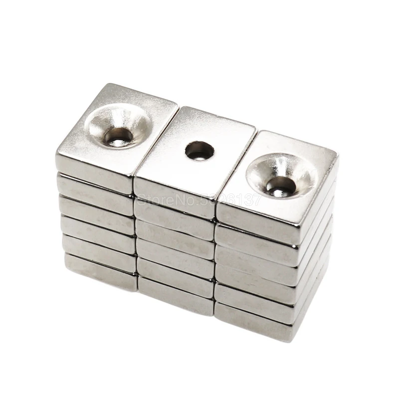 

D25x15 Ndfeb Diameter Magnet Hole Strong Neodymium Magnetic N35 Countersunk Magnets Ring Double 5MM Block Powerful Rare Earth