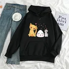 Толстовка с аниме кавайная для мужчин и женщин, свободная повседневная толстовка с принтом, уличная одежда оверсайз, милая одежда унисекс в стиле Харадзюку