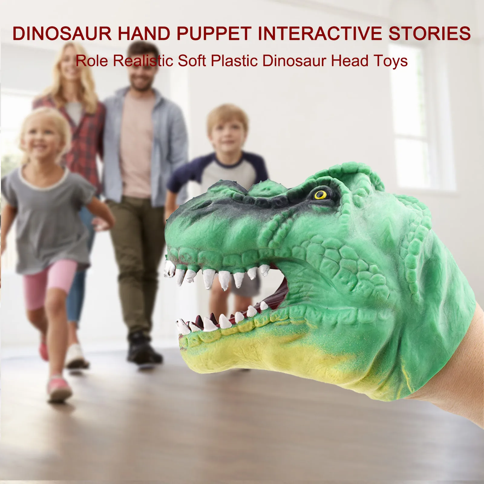 

Soft Vinyl Rubber Animal Head Hand Puppet Figure Toys Gloves For Children Model Gift Dinosaur Hand Puppet Toys For Children