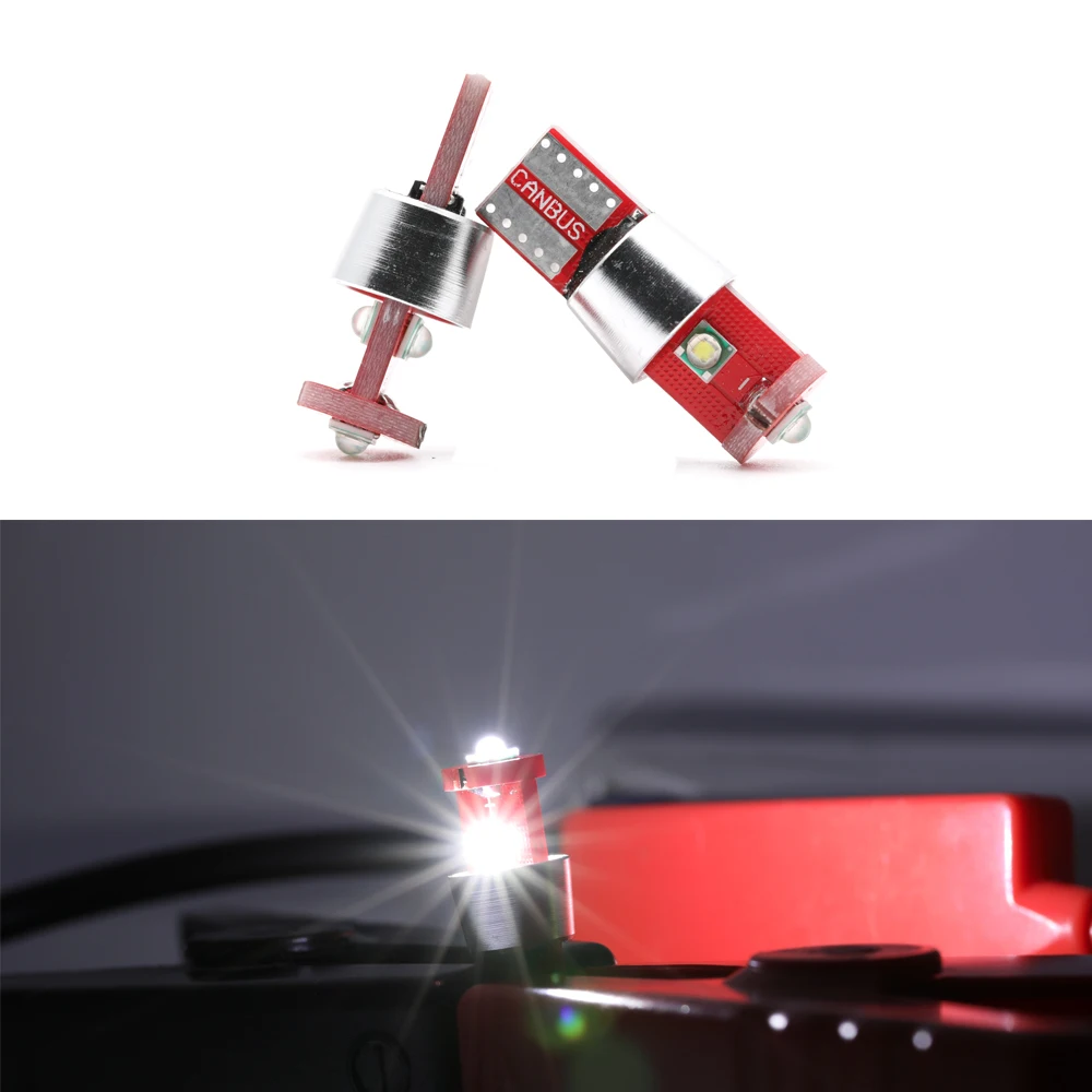 

2Pcs Car LED Light Bulb T10 W5W High Power Cree Chip DC 12-24V Auto Interior LED Signal Light License Plate Bulbs Accessories