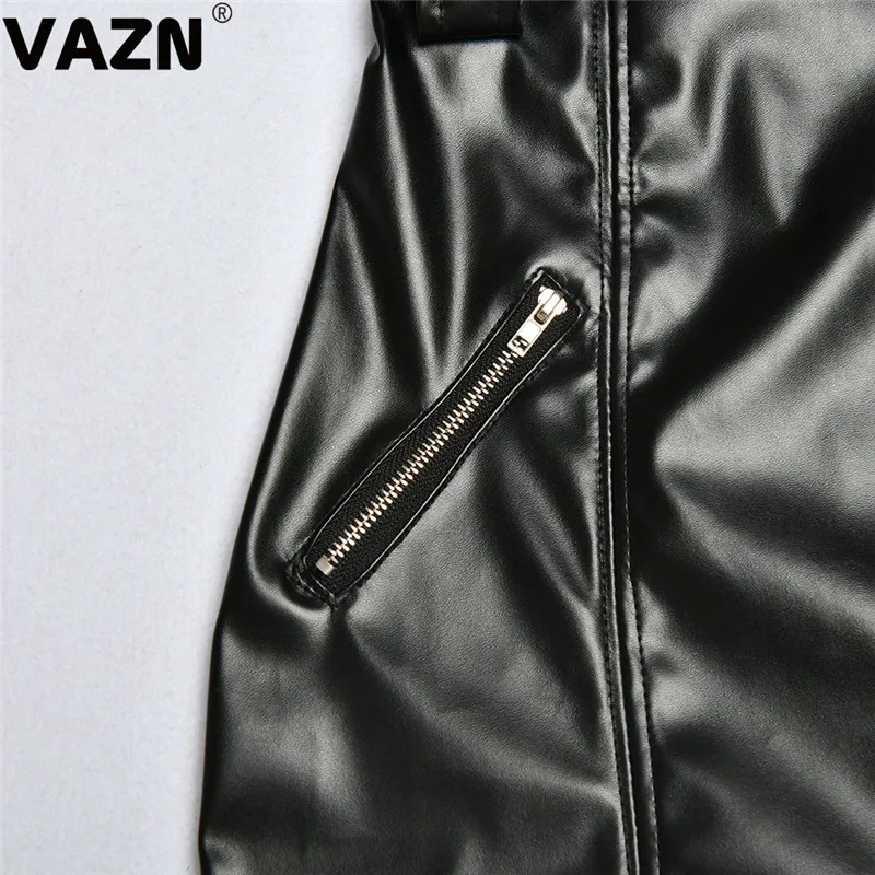 VAZN, FD8359, новое кожаное платье, сексуальное, Клубное, классическое, черное, с вырезом, на одно плечо, на шнуровке, высокая талия, женское, тонкое, мини платье