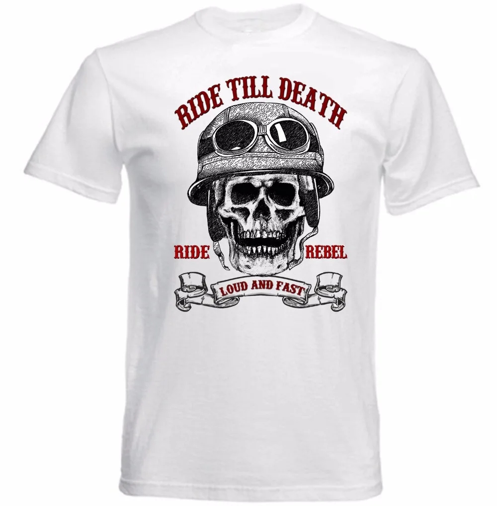 

2019 New Arrival Funny 3d printed Tees short sleeve T-Shirt Men's Tops MOTORCYCLE RIDE FAST SKULL BIKER nerd T shirt