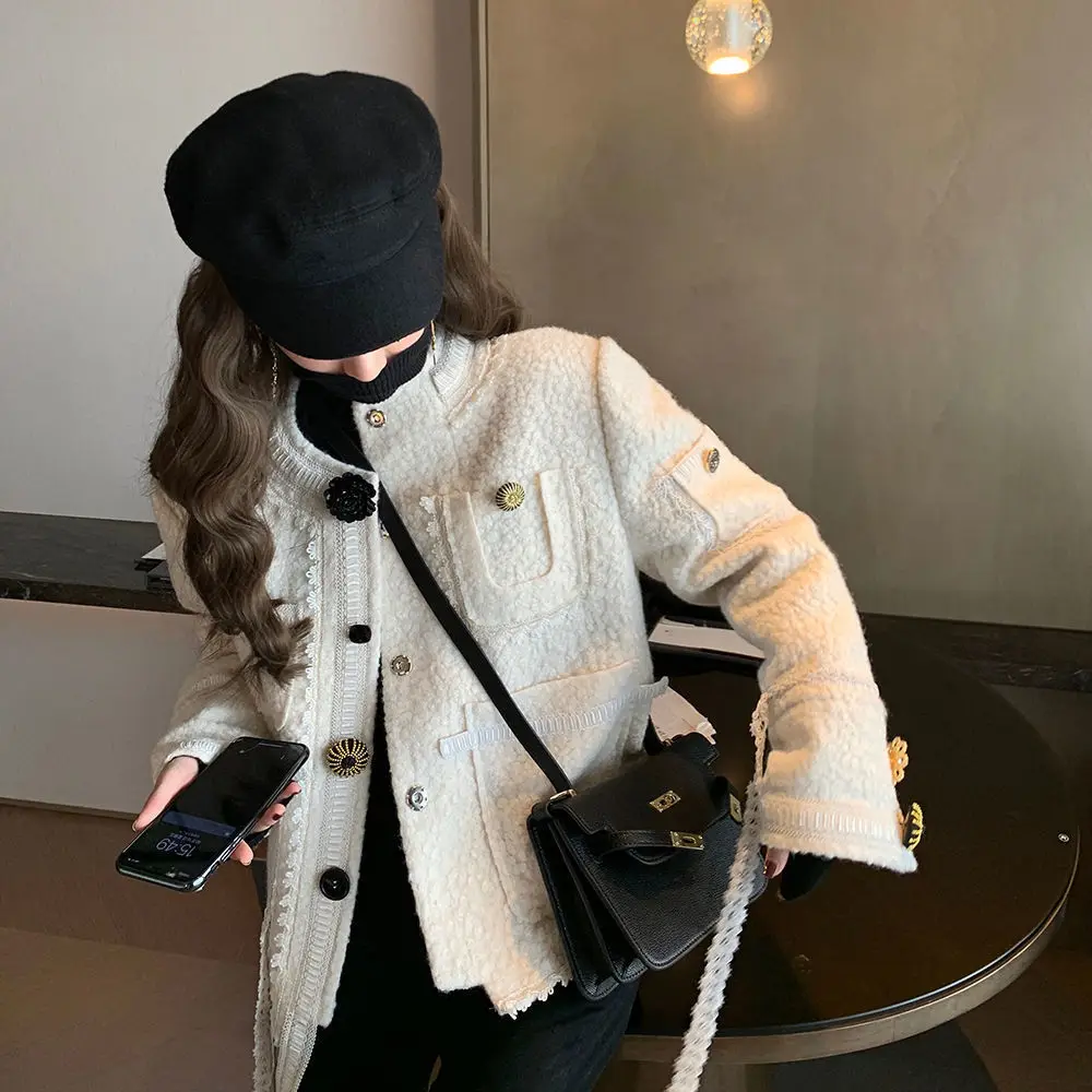 Женская короткая куртка с кружевом маленькая элегантная Свободная на весну и