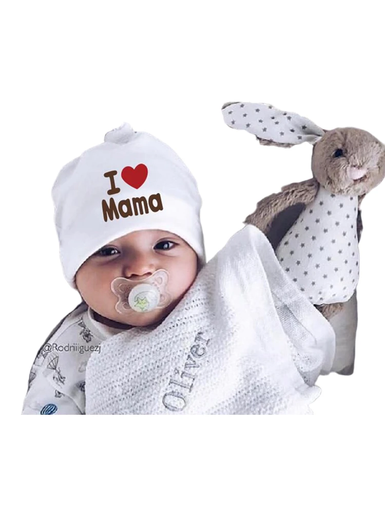 Фирменный детский Чепчик для сна шапка с надписью i love papa детская глазом девочек и