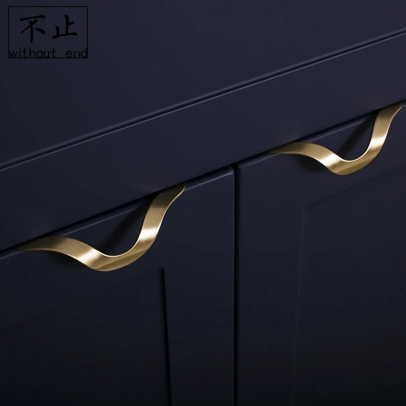 Простая ручка для шкафа оригинальный латунный ящик золотые невидимые мебельные