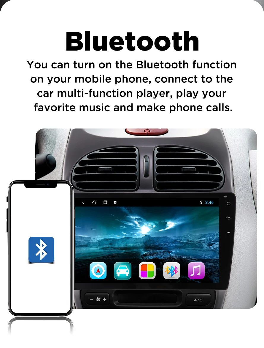 Asvegen 9 дюймов Ram 2G Android 7,1 четырехъядерный автомобильный Радио dvd-плеер для PEUGEOT 206 стерео Wifi Bluetooth Мультимедиа gps навигация