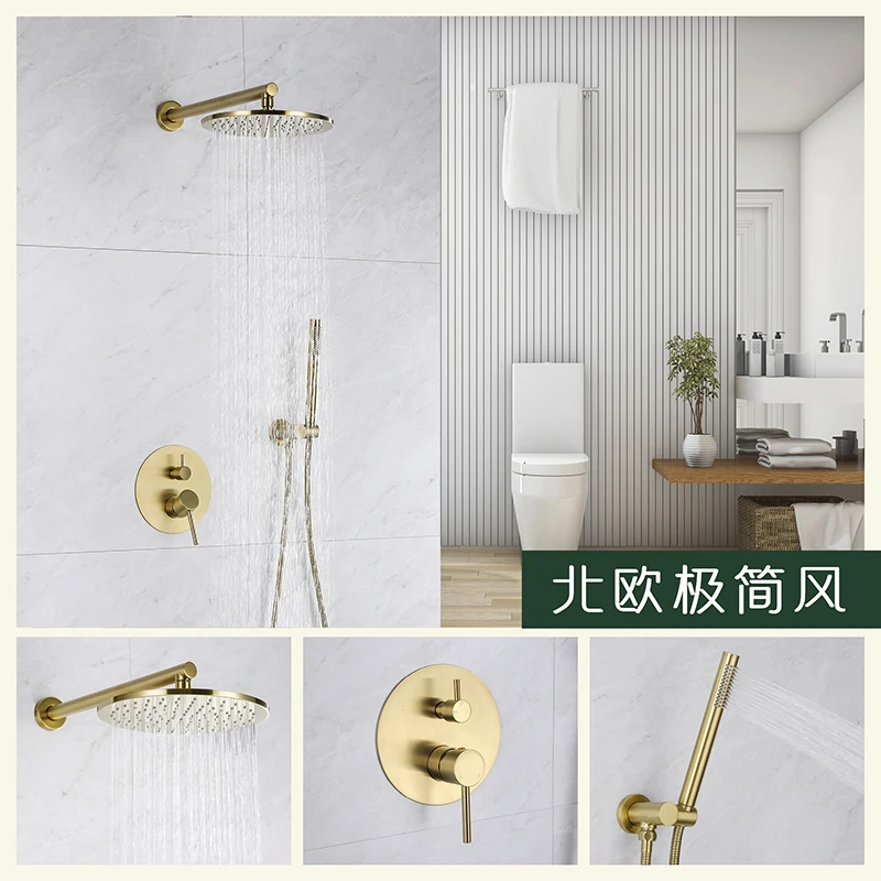 Латунный матовый золотой набор смесителей для тропического душа смеситель