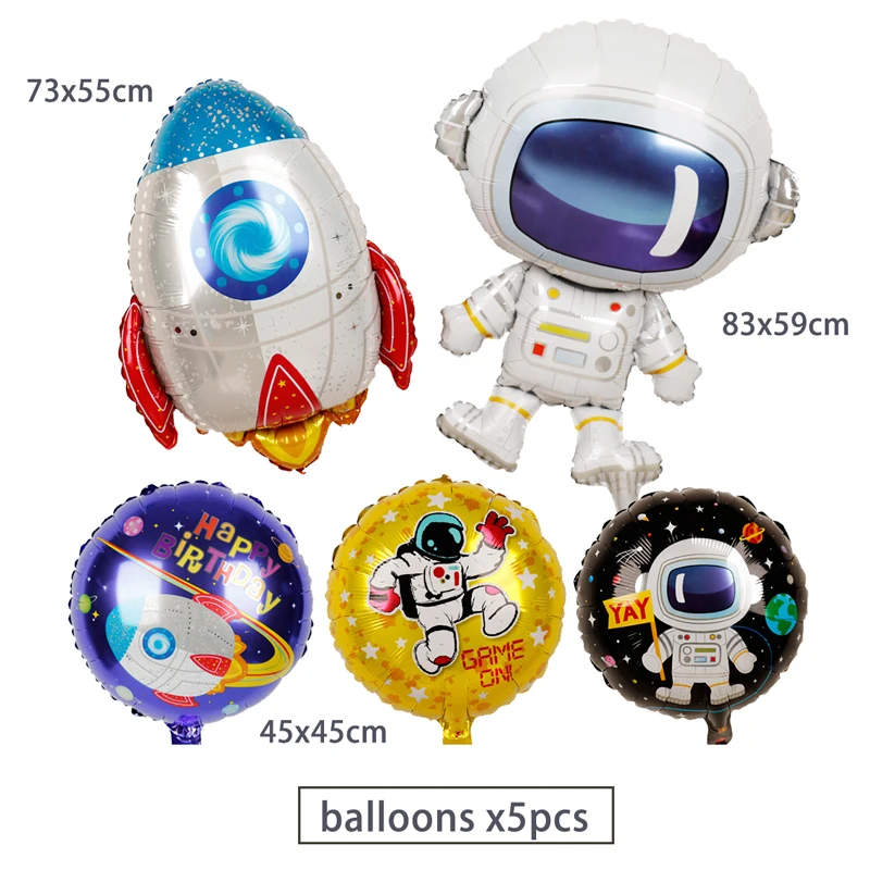 balloon x5pcs Космические вечерние украшения Вселенная одноразовые пластины стаканчики посуда наборы Гирлянда украшение торта верхушка Дети День рождения воздушные шары - Цвет: balloon x5pcs
