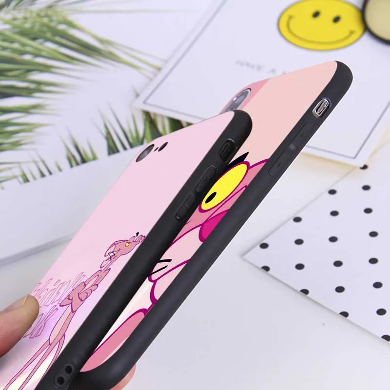 For iPhone X XS MAX XR 7 8 6 6S plus 5S SE Clear Soft Silicone Phone Case Pink Panther cute |