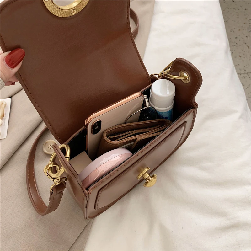 Женская сумка седло из искусственной кожи модная простая на плечо Женские