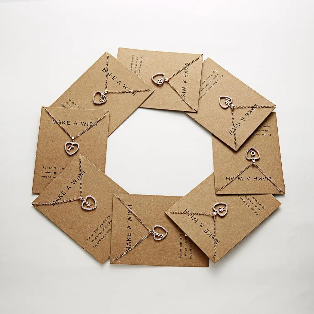 26 букв модное ожерелье Кулон Циркон выдалбливают сердце | Украшения и аксессуары