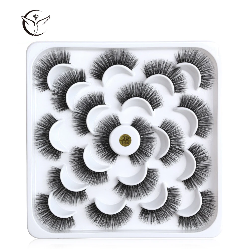 Mink eyelashes 3d mink hair eyelashes10 pairs long makeup 3d faux nature fake lashes extension false eyelashes Wholesale(10P