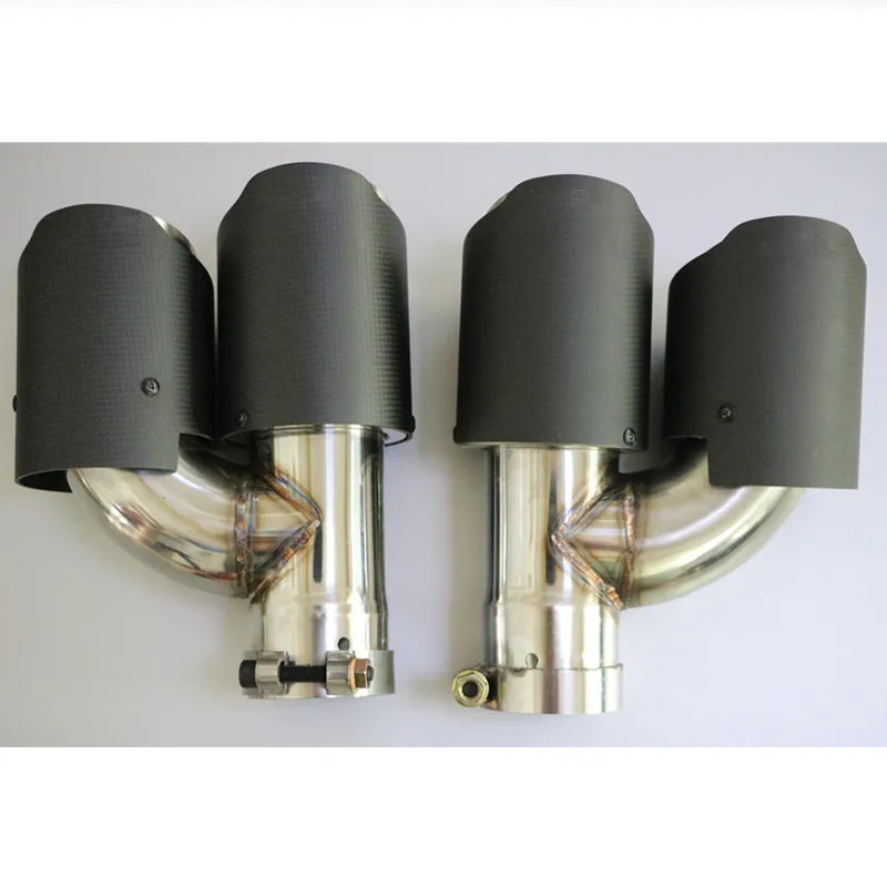 Одна пара автомобильных углеродных труб для стайлинга автомобиля Двойные