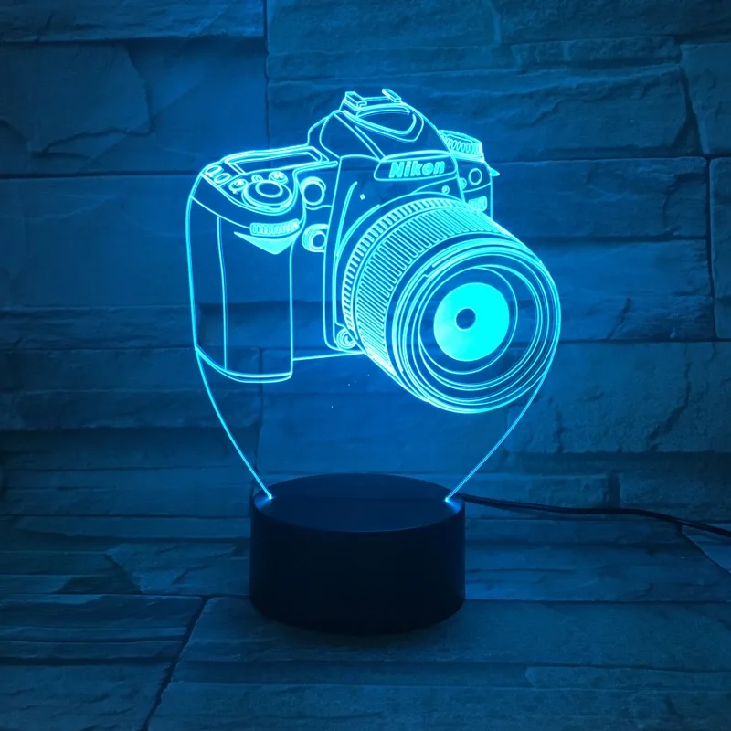 Светодиодный ночсветильник с 3D камерой 7 цветов лампа для смены украшение