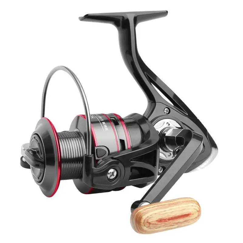 

500-7000 Fishing Reel Metal Spool Spinning Reel 8KG Max Drag Spare Saltwater 12 Axes 140G-320G 4.4:1 Black And Red Accessories