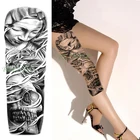 Водонепроницаемая Временная тату-наклейка Молящиеся девичьи и черепа, темная творческая личность поддельные тату флэш-тату для мужчин и женщин