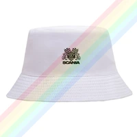 sa ab vabis v8 logo flat top breathable bucket hats unisex summer printing fishermans hat