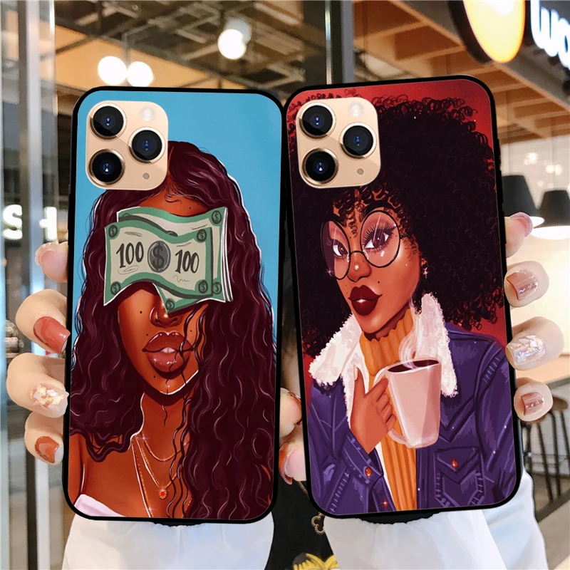 Силиконовый чехол для телефона Melanin с Африканской девушкой iPhone 11 Pro Max 7 8 6 6splus SE 2020 5