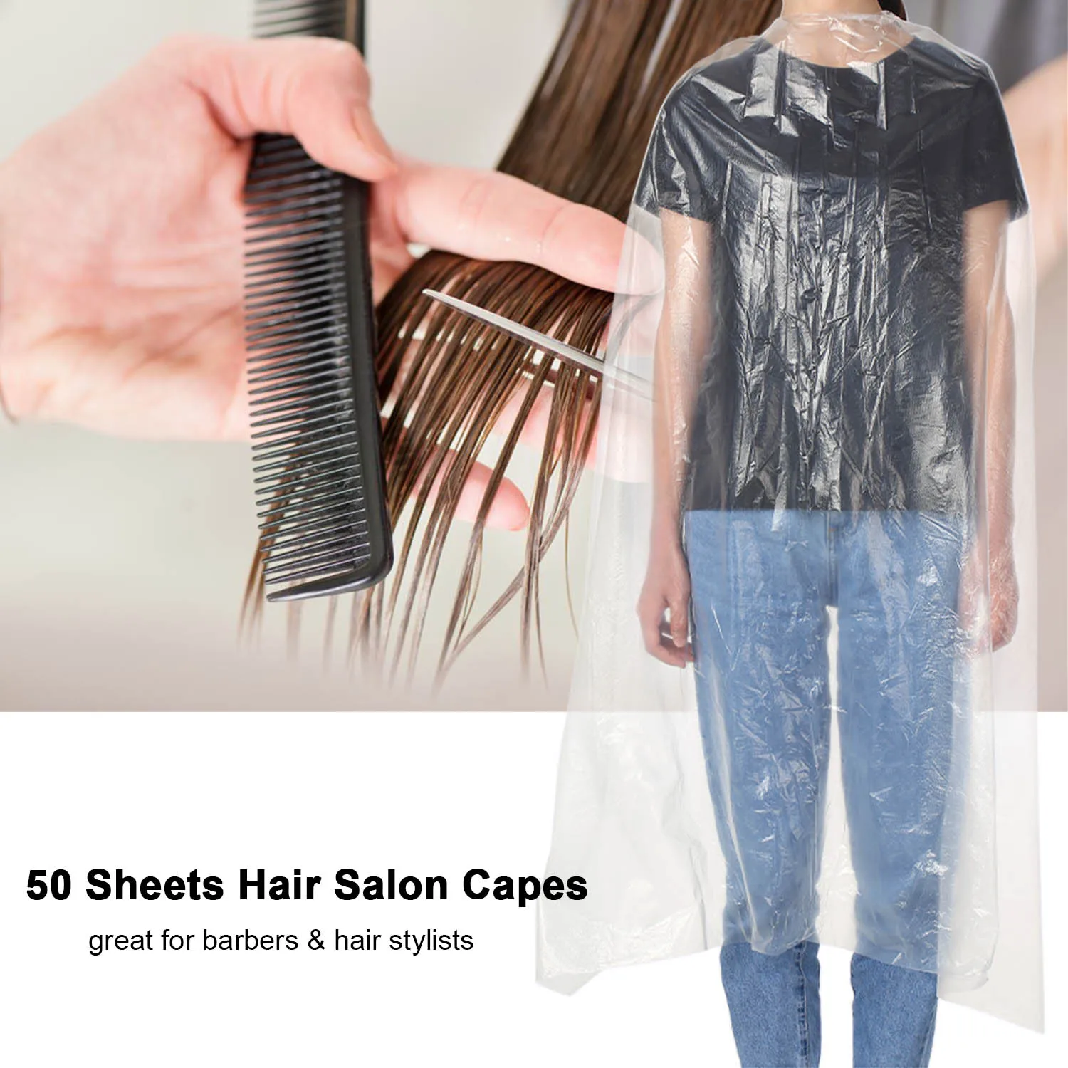 50 листов одноразовые накидки для салона волос Водонепроницаемый Стрижка фартук
