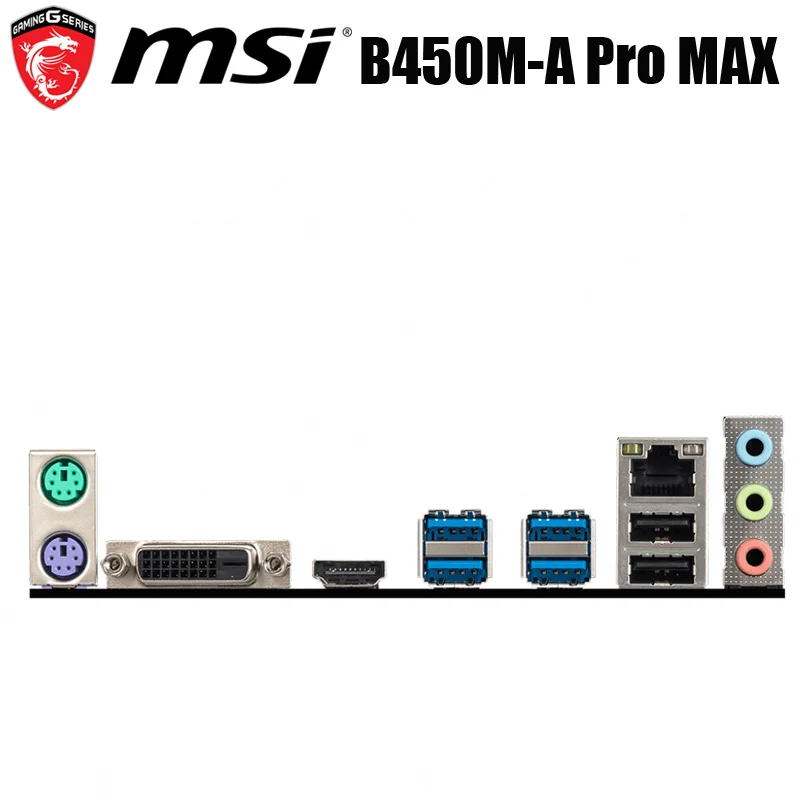 Материнская плата MSI B450M-A PRO MAX разъем AM4 DDR4 AMD Ryzen 32 ГБ B450 для настольных ПК