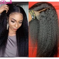 kinky straight 131 lace frontal wig brazilian lace frontal human hair wigs for black women pre plucked 180 remy hair wigs 180