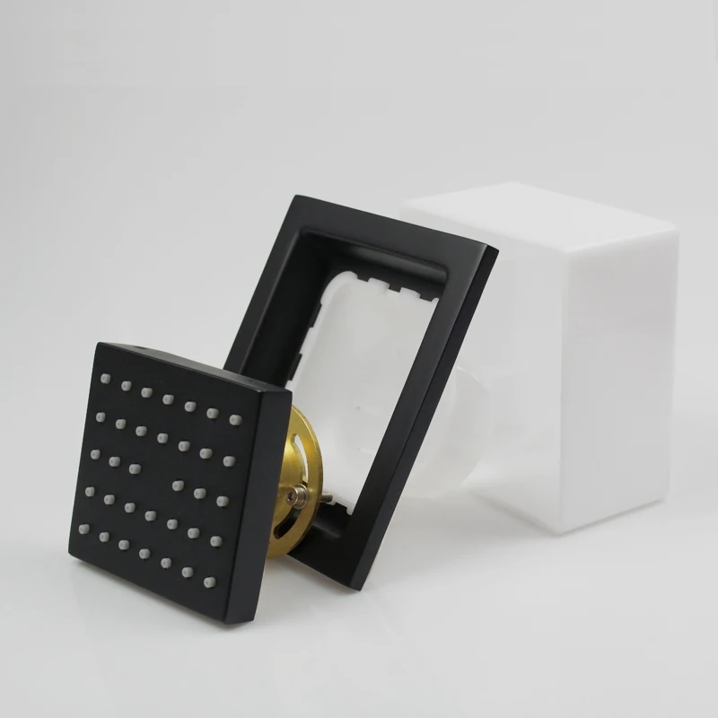 5 дюймов черный душ для тела струи дождевой Душ Массажная струя Латунь Квадратный