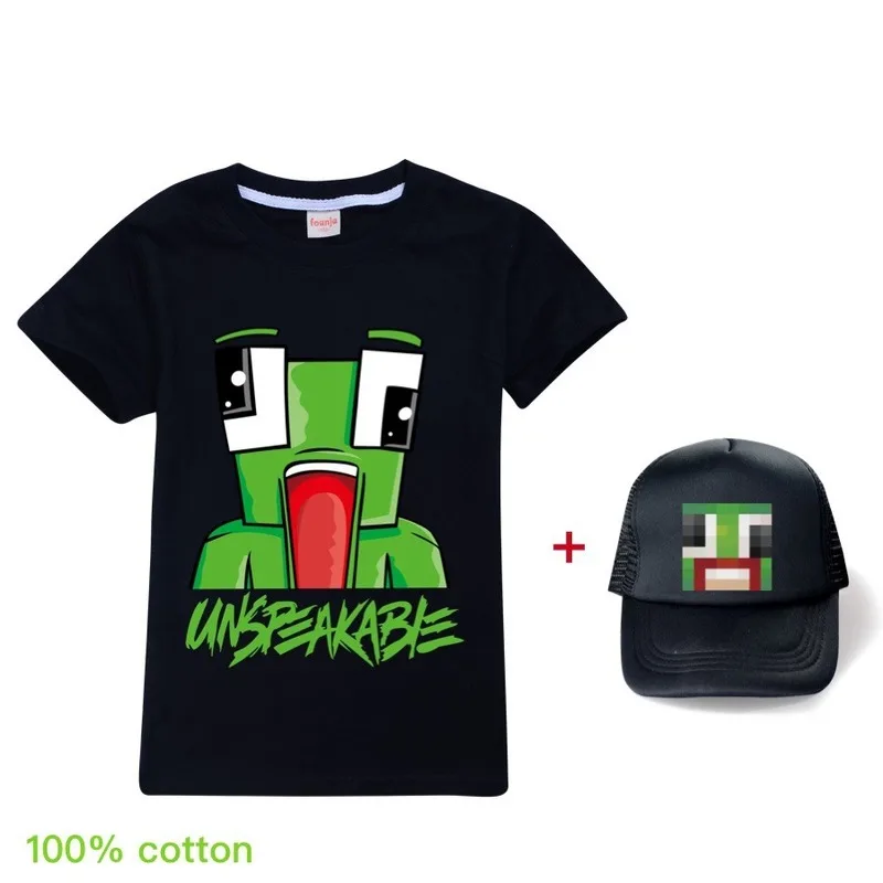 Неразборная футболка для мальчиков + кепки летние топы с рисунком подростков