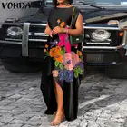 Женское платье с цветочным принтом, без рукавов