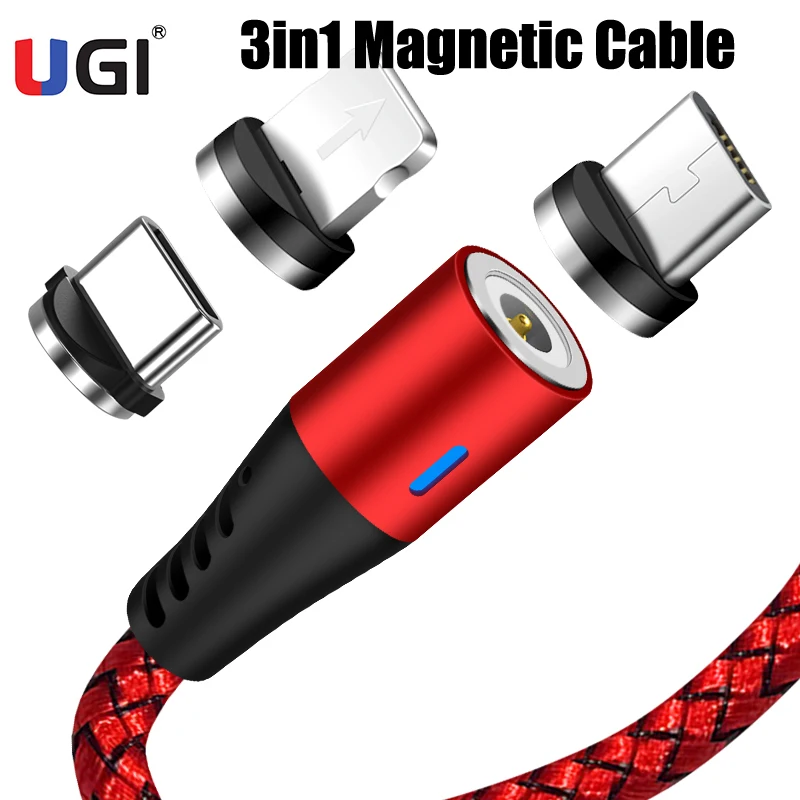 Магнитный кабель UGI зарядное устройство USB Type C Micro для iPhone 11 12 Pro Max Xiaomi RedMi Huawei