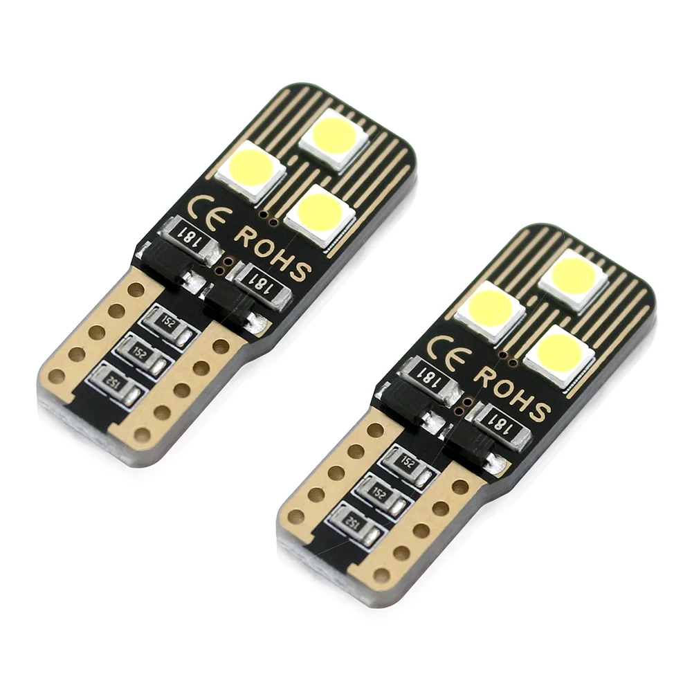 

2Pcs Led T10 Light Bulbs On Cars 12V White 3030 6Smd Car Door Welcome Courtesy Light W5W Led Canbus