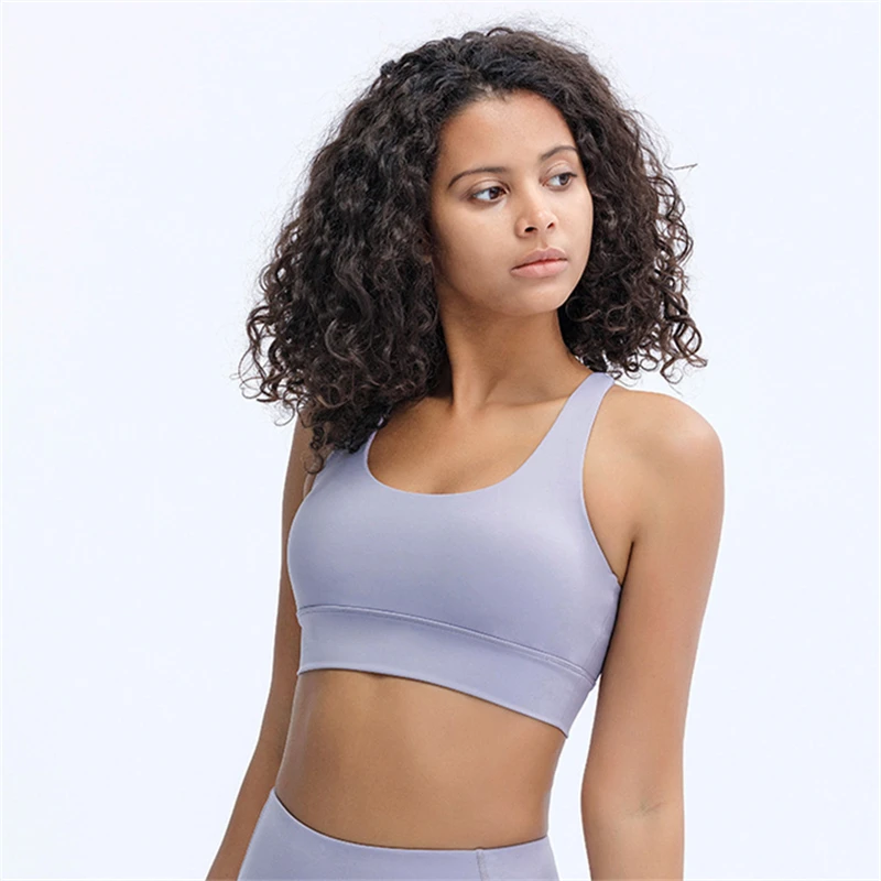 

2021 High Impact Push Up Sports Bra Strappy Back Yoga Crop Top Compression Wireless Running Gym Bras